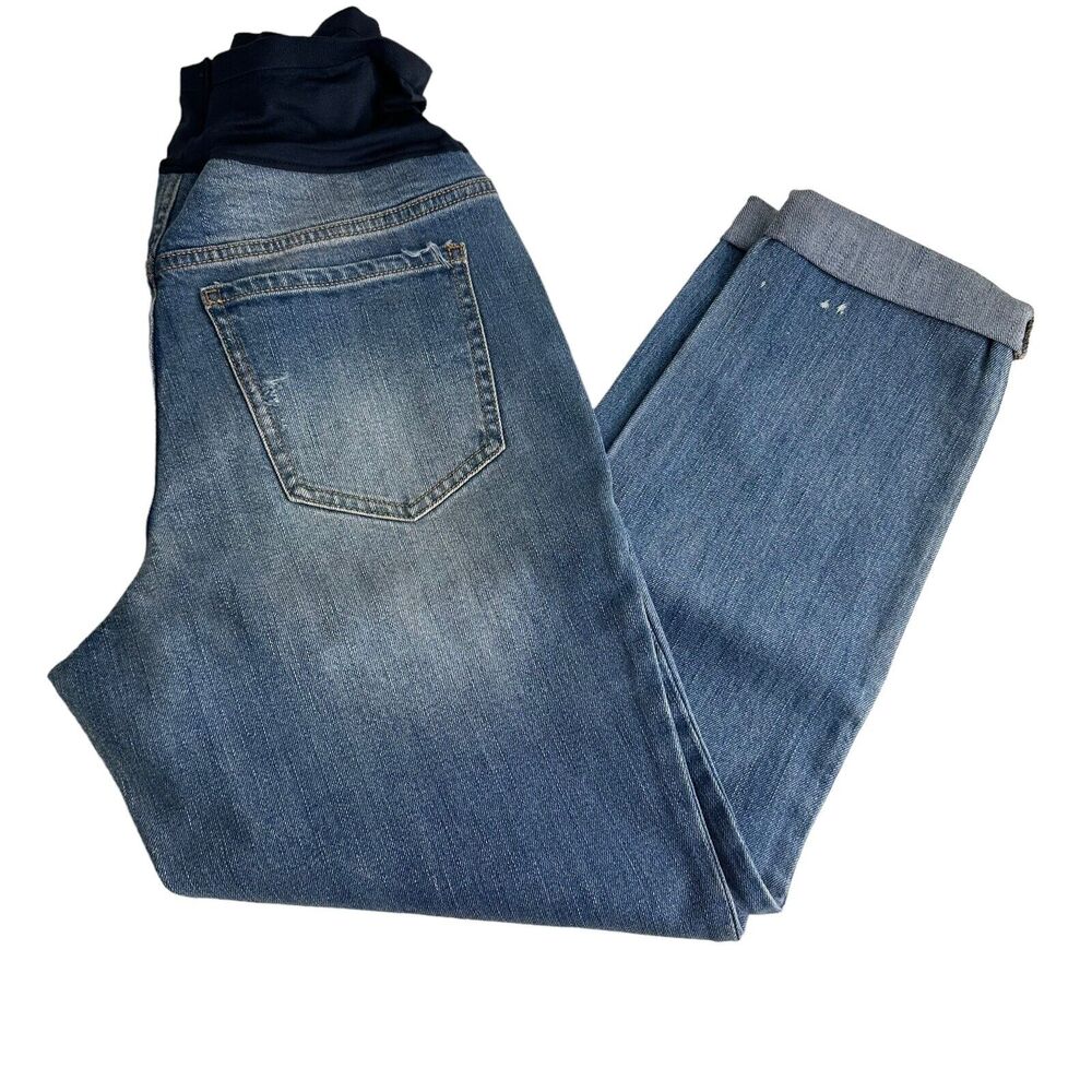 old navy Maternity boyfriend full panel light jeans Size 4